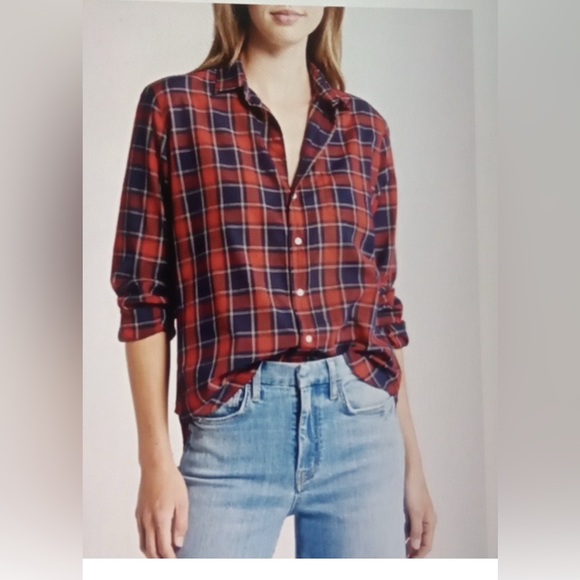 EUC Frank & Eileen Flannel Barry Button Down Top - Picture 1 of 6
